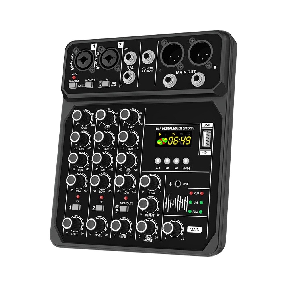 Audio Music Mixer - Mezclador de Audio Portátil de 4