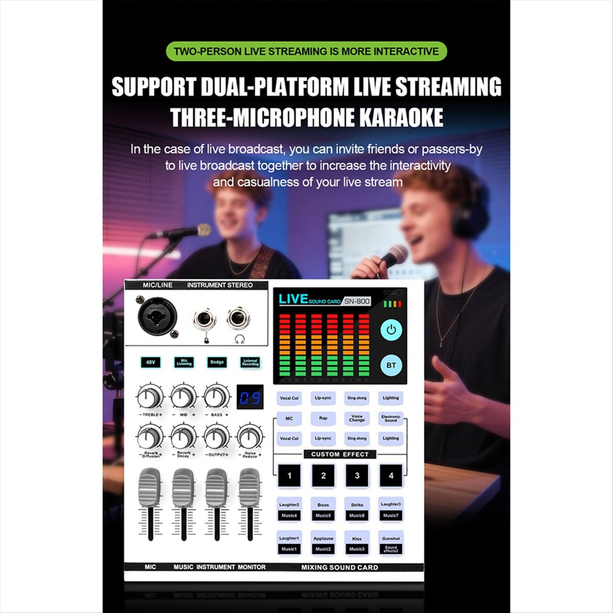 Audio Music Mixer - Tarjeta de Sonido en Vivo DTC5