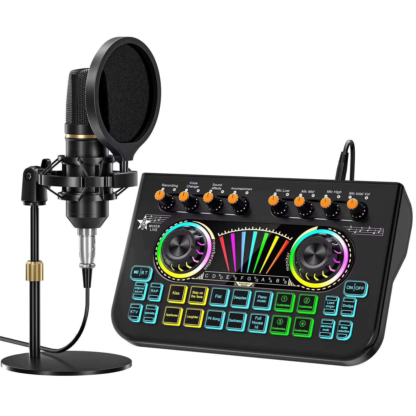 Audio Music Mixer - Kit de Micrófono para Podcast Tenlamp