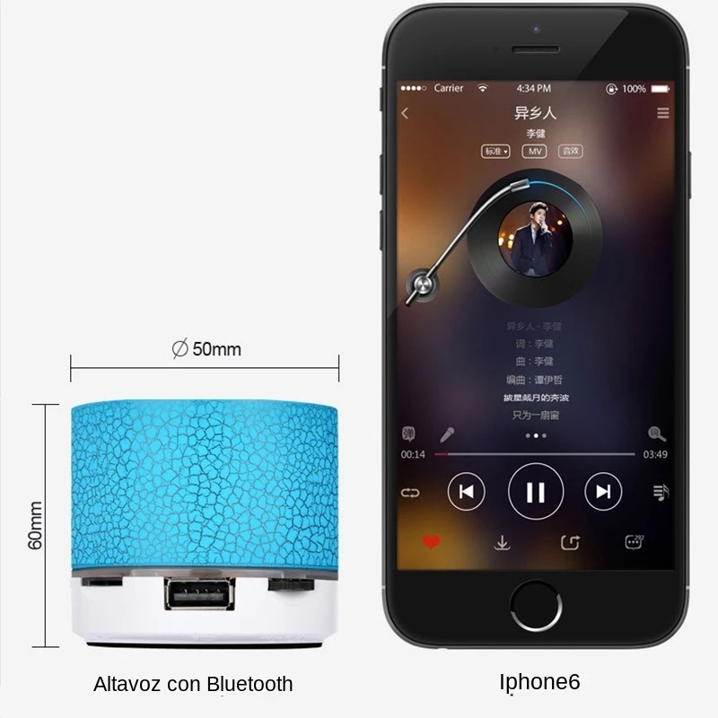 Mini Altavoz Bluetooth inalámb - Audio Music Mp3 reseña y precio