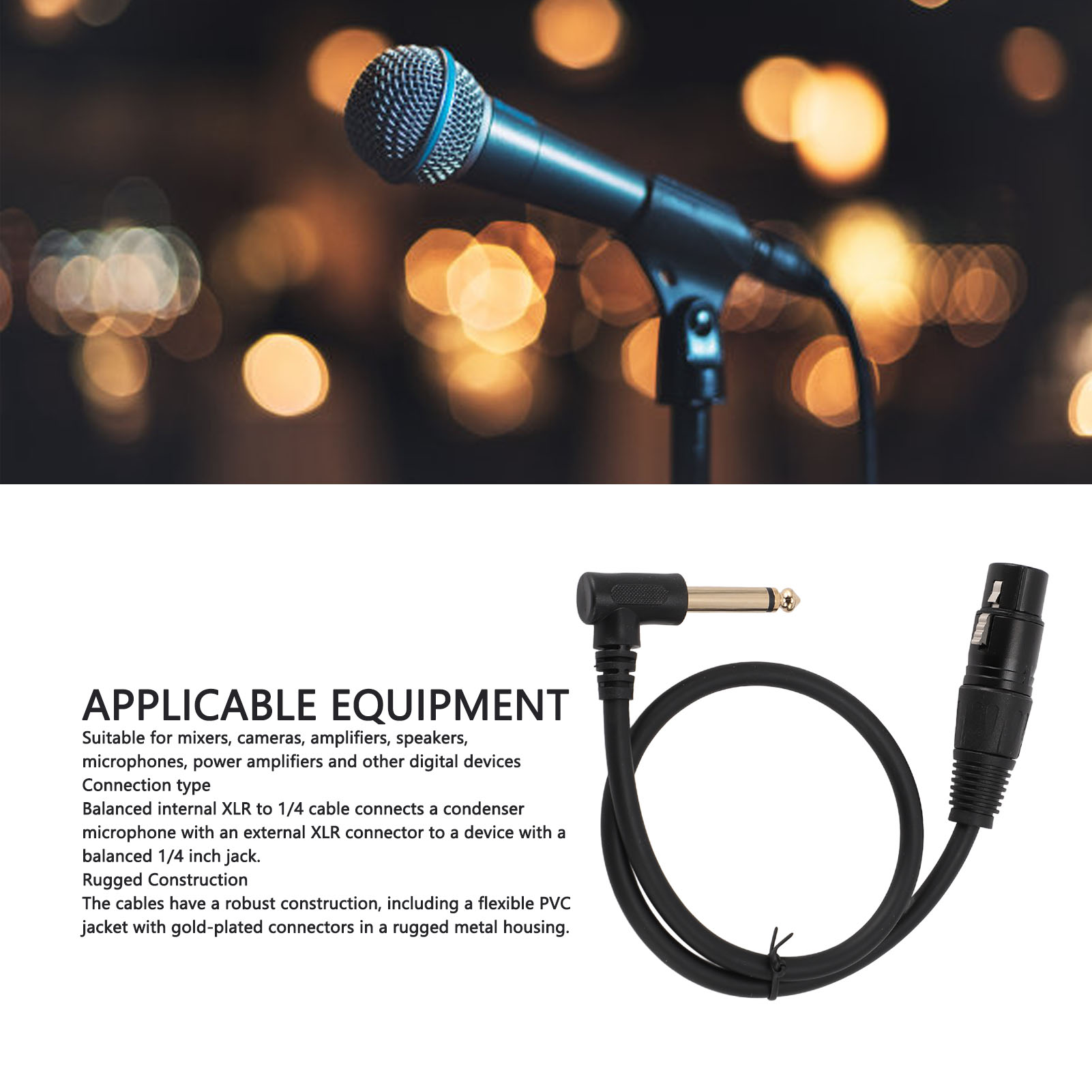 Cable XLR hembra a 6.35mm, cab - Cable Xlr Balanced reseña y precio