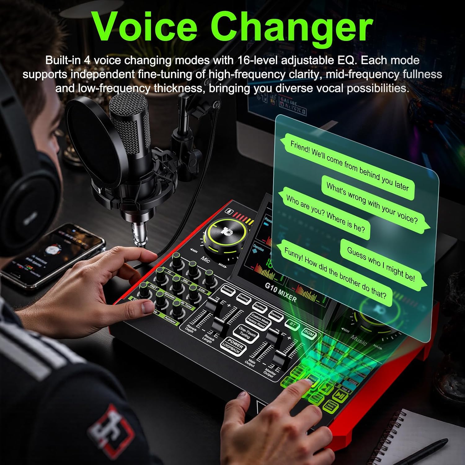 Interfaz de Audio Tenlamp G10  - Audio Music Mixer reseña y precio