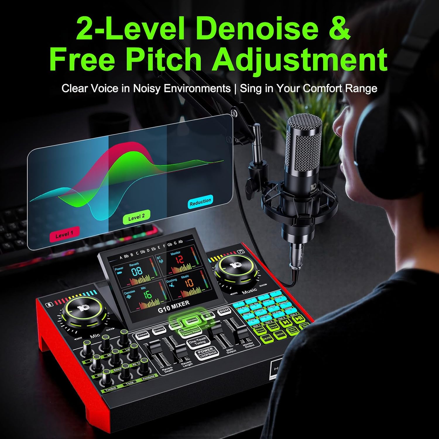 Interfaz de Audio Tenlamp G10  - Audio Music Mixer reseña y precio