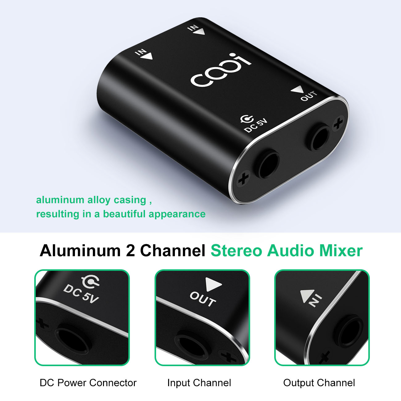Cooidea Mini mezclador de audi - Audio Music Mixer reseña y precio