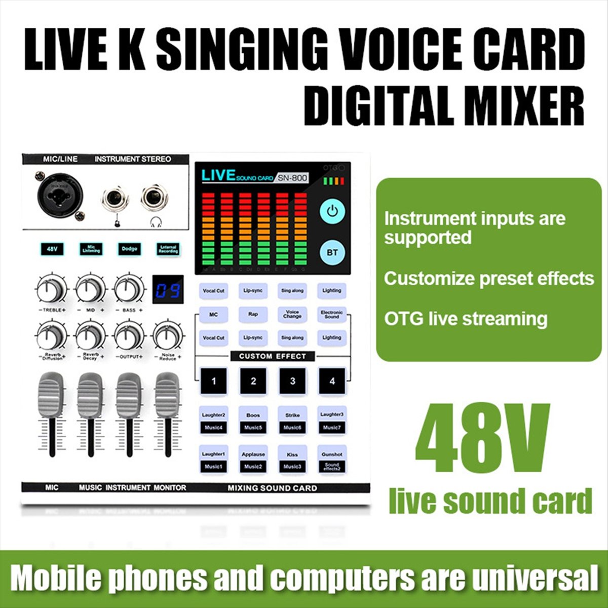 Tarjeta de Sonido en Vivo DTC5 - Audio Music Mixer reseña y precio